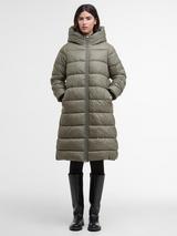 Barbour International Olivios Longline Puffer Jacket, Khaki
