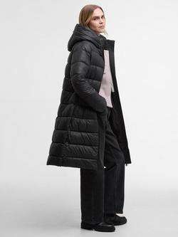 Barbour International Olivios Long Puffer Jacket, Black - view 2, Black