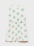 Mango Kids' Printed Cut-Out Jumpsuit, White