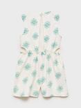 Mango Kids' Printed Cut-Out Jumpsuit, White