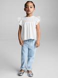 Mango KIds' Anais Cotton Textured Blouse, White