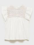 Mango KIds' Anais Cotton Textured Blouse, White