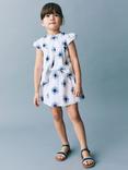 Mango Kids' Solb Cotton Short Sleeve Blouse, White/Multi