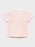 Mango Kids' Snoopy Stripe Cotton T-Shirt, Bright Red