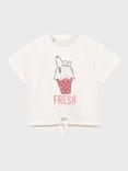Mango Kids' Fresh Snoopy Cotton Tie T-Shirt, Natural White