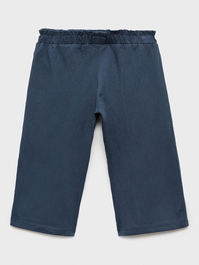 Product image 4 of 6, which shows Mango Kids' Cotton Relaxed Fit Trousers, Navy, 12-18 months