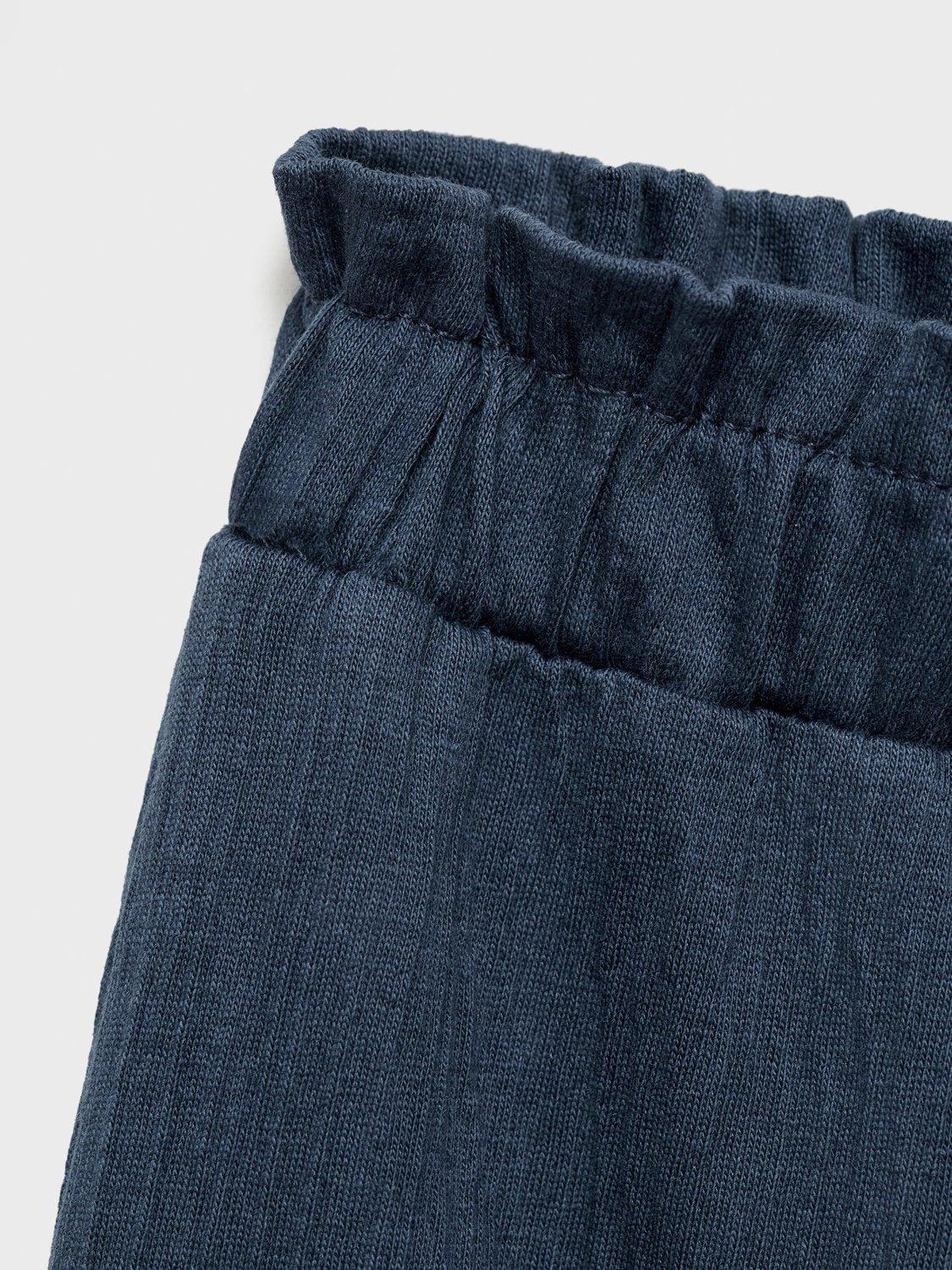 Product image 6 of 6, which shows Mango Kids' Cotton Relaxed Fit Trousers, Navy, 12-18 months