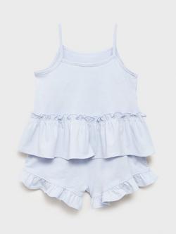 Mango Kids' Nubeb Cotton Pyjama Set, Pastel Blue - view 2, Pastel Blue