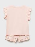 Mango Kids' Sweet Dreams Snoopy Cotton Shortie Pyjama Set, Pink