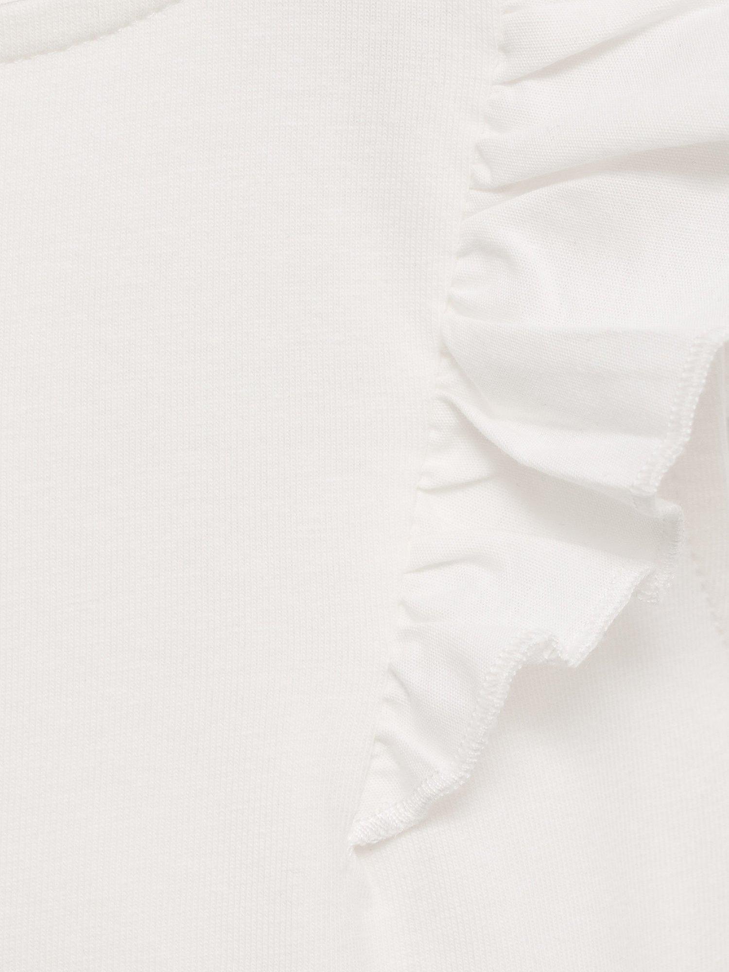 Product image 4 of 4, which shows Mango Baby Cotton Frill Bodysuit, Natural White, 1-3 mths