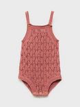 Mango Baby Tanger Open Knit Romper, Pink