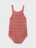 Mango Baby Tanger Open Knit Romper, Pink