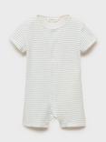 Mango Baby Stripe Shortie Sleepsuit, Medium Blue