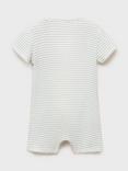 Mango Baby Stripe Shortie Sleepsuit, Medium Blue