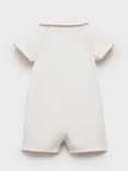 Mango Baby Contrast Trim Shortie Sleepsuit, Pink