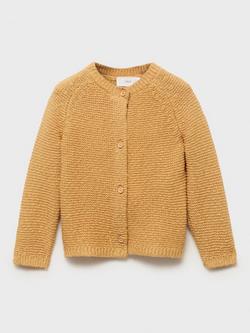 Mango Baby Rabat Textured Cardigan, Medium Yellow - view 2, Medium Yellow