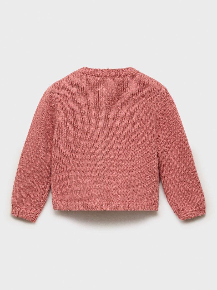 Product image 2 of 4, which shows Mango Baby Tetuan Cotton Blend Cardigan, Pink, 1-3 months
