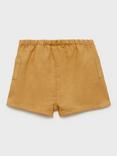 Mango Baby Curry Cotton-Linen Shorts, Medium Yellow