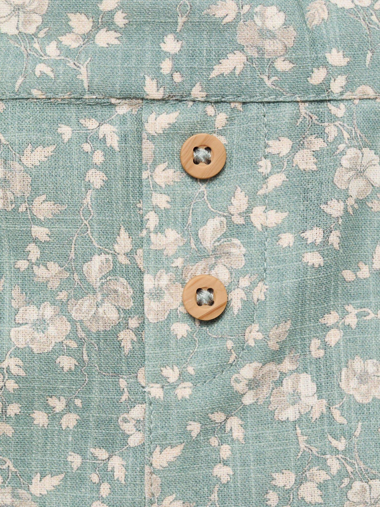 Product image 4 of 4, which shows Mango Baby Ginger Cotton Floral Shorts, Green, 1-3 months