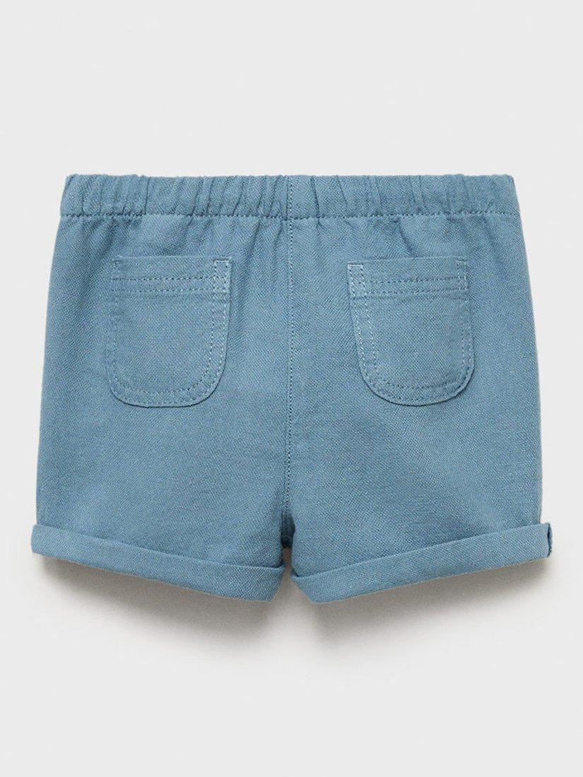 Product image 2 of 4, which shows Mango Baby Laurel Cotton Linen Blend Shorts, Green, 1-3 mths