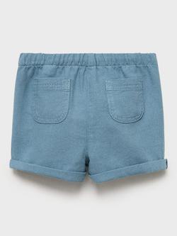 Mango Baby Laurel Cotton Linen Blend Shorts, Green - view 2, Green