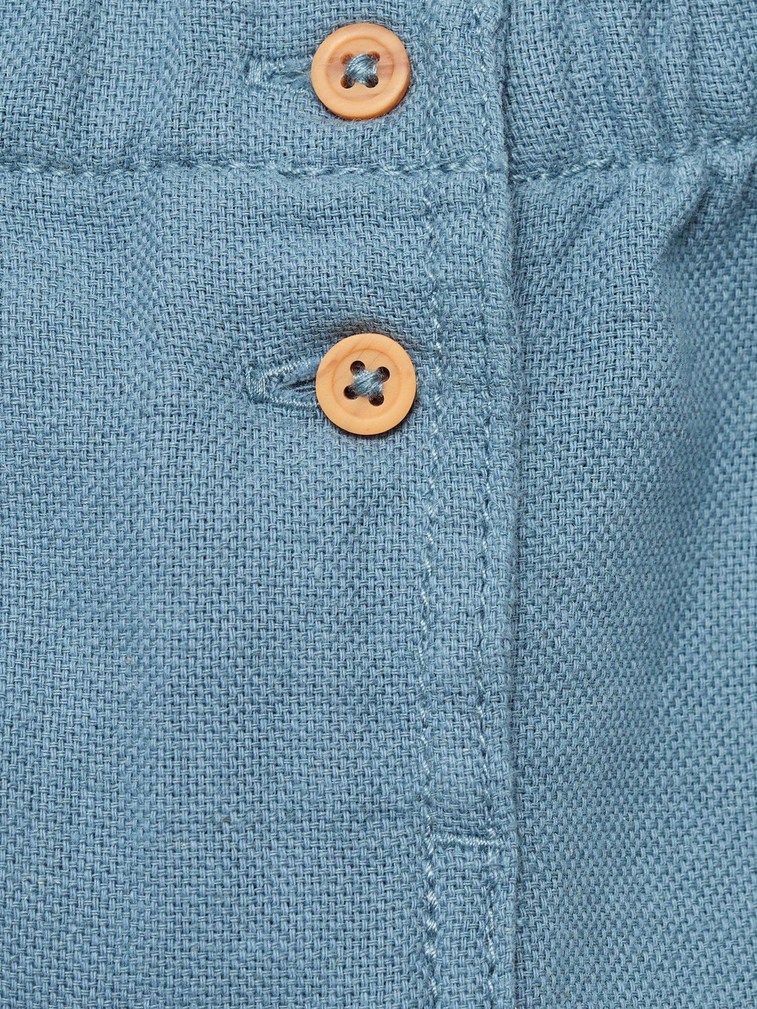 Product image 4 of 4, which shows Mango Baby Laurel Cotton Linen Blend Shorts, Green, 1-3 mths
