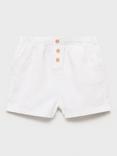 Mango Baby Sal Cotton Linen Button Shorts, White