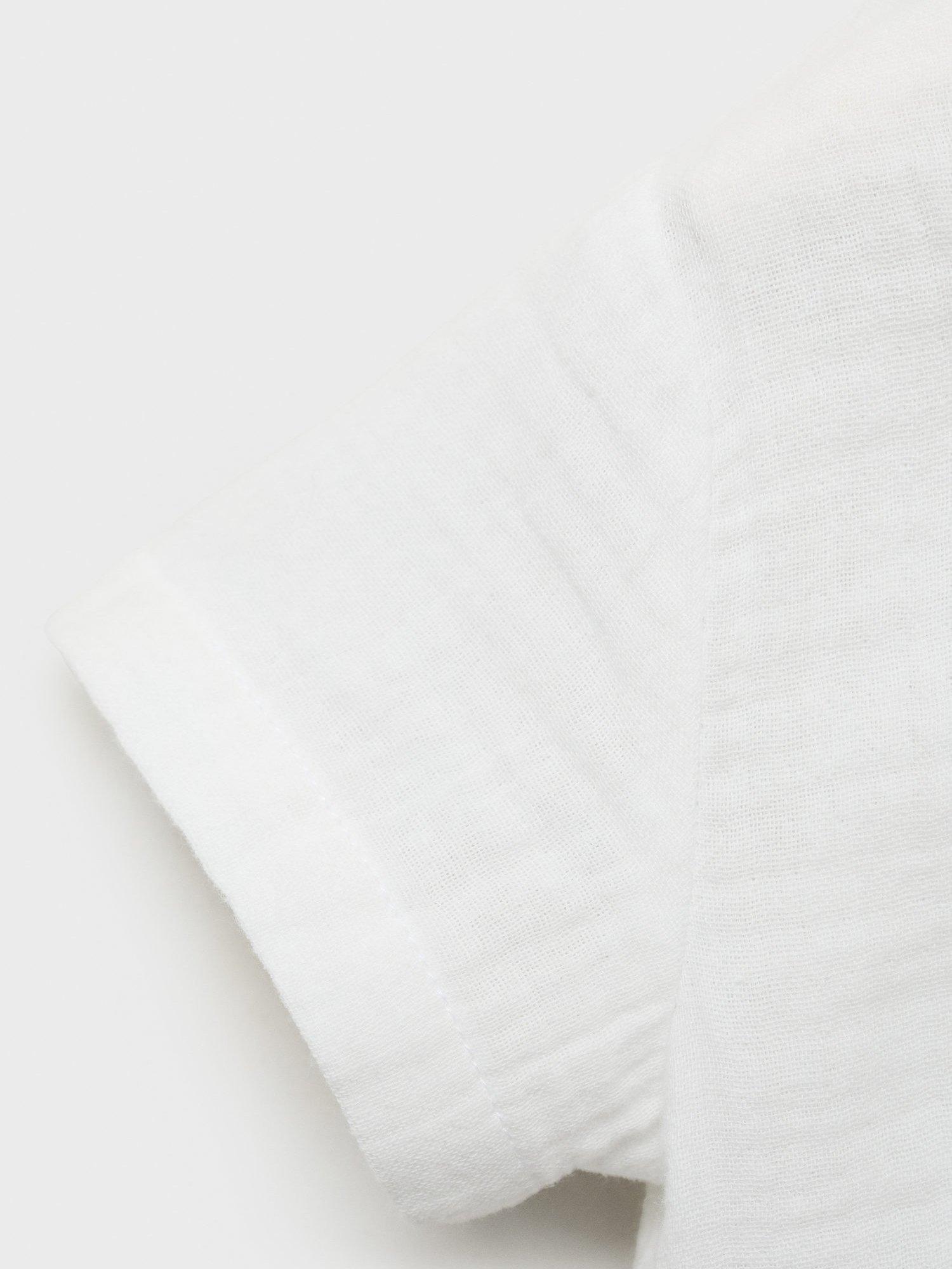 Product image 3 of 4, which shows Mango Kids' Cotton Hamlet Shirt, Natural White, 1-3 months