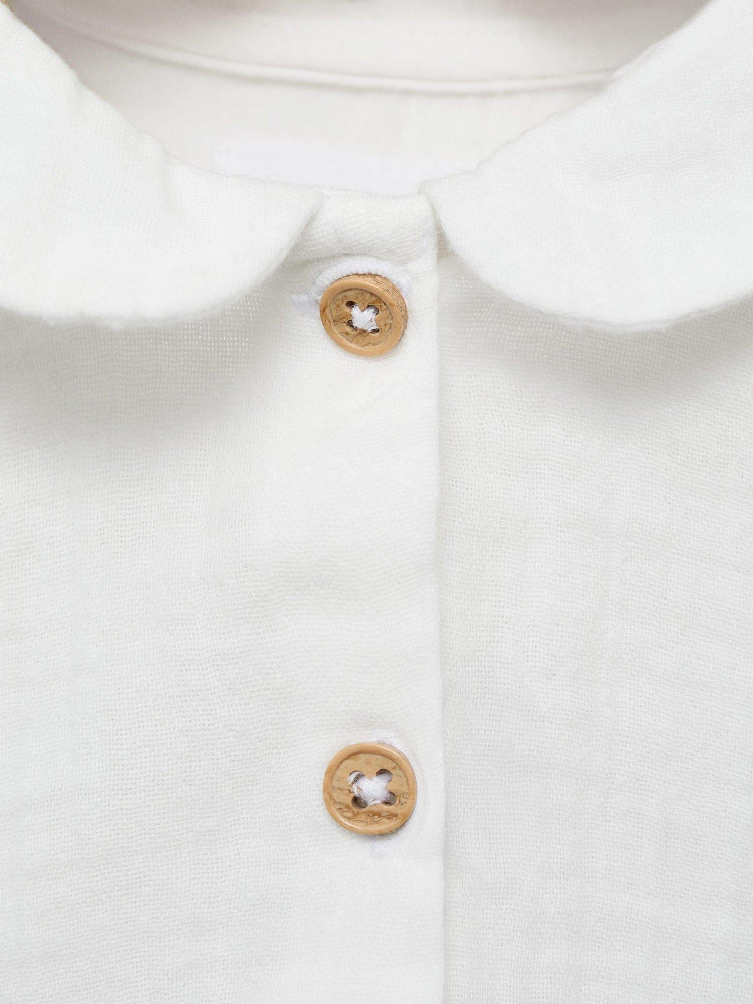 Product image 4 of 4, which shows Mango Kids' Cotton Hamlet Shirt, Natural White, 1-3 months