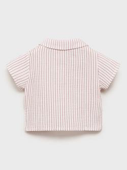 Mango Kids' Nuez Cotton Shirt, Pink - view 2, Pink
