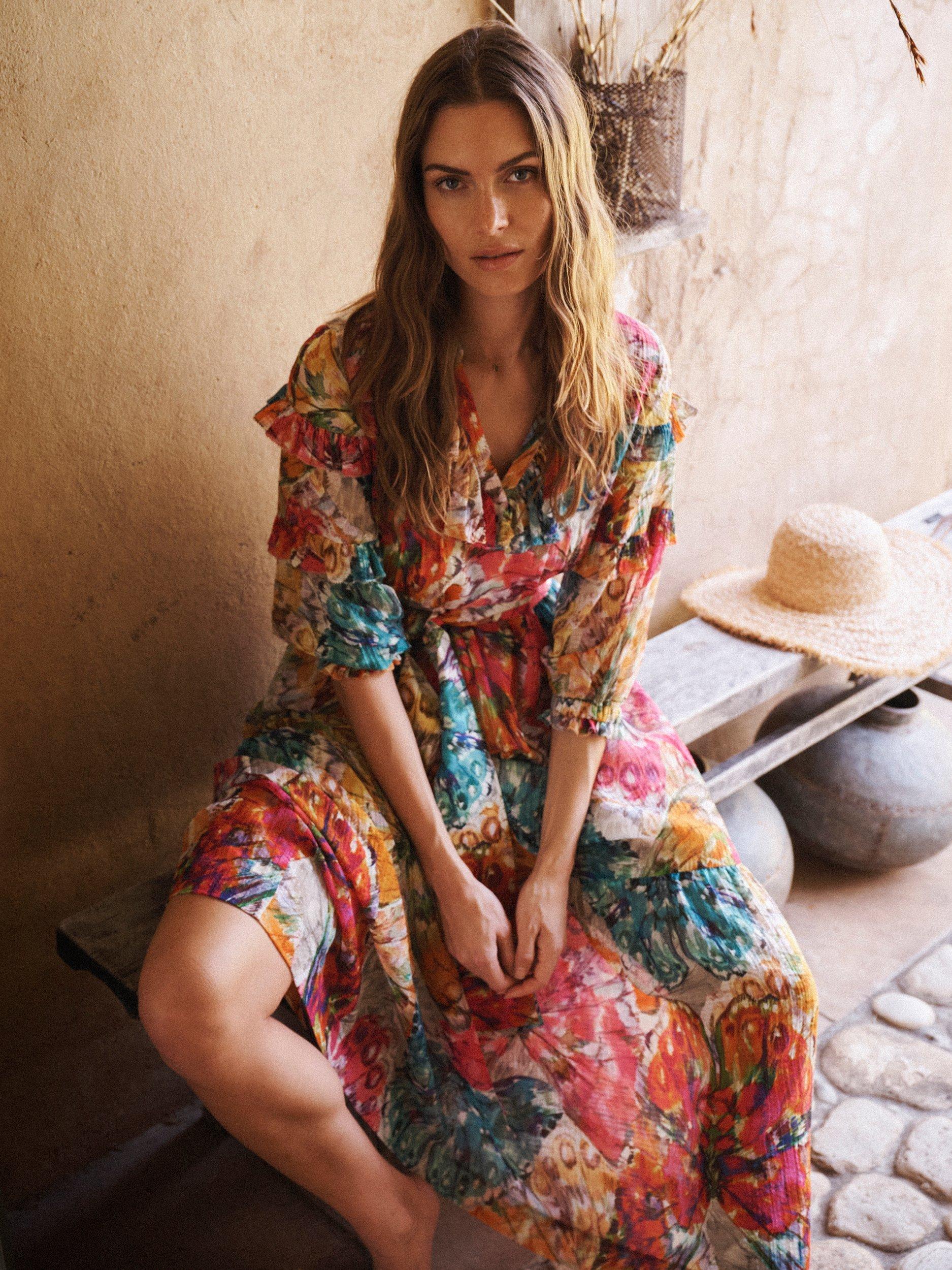 Product image 4 of 11, which shows NRBY Maisie Printed Dress, Multi, XS