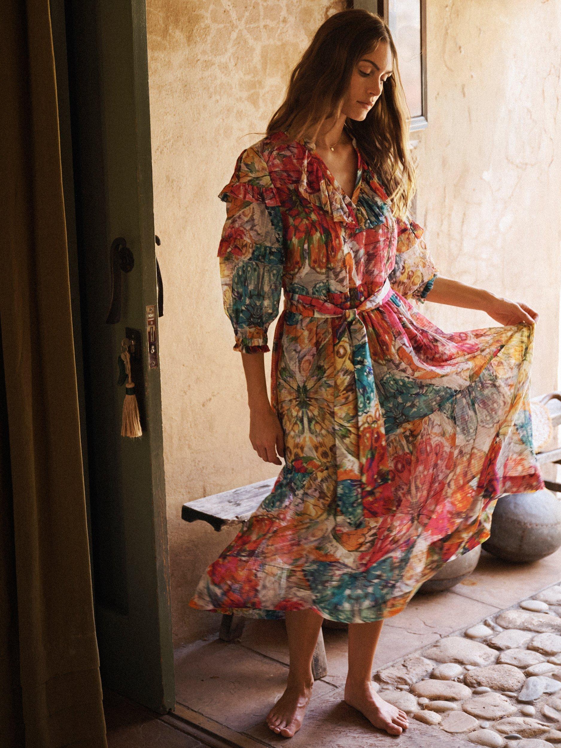 Product image 7 of 11, which shows NRBY Maisie Printed Dress, Multi, XS