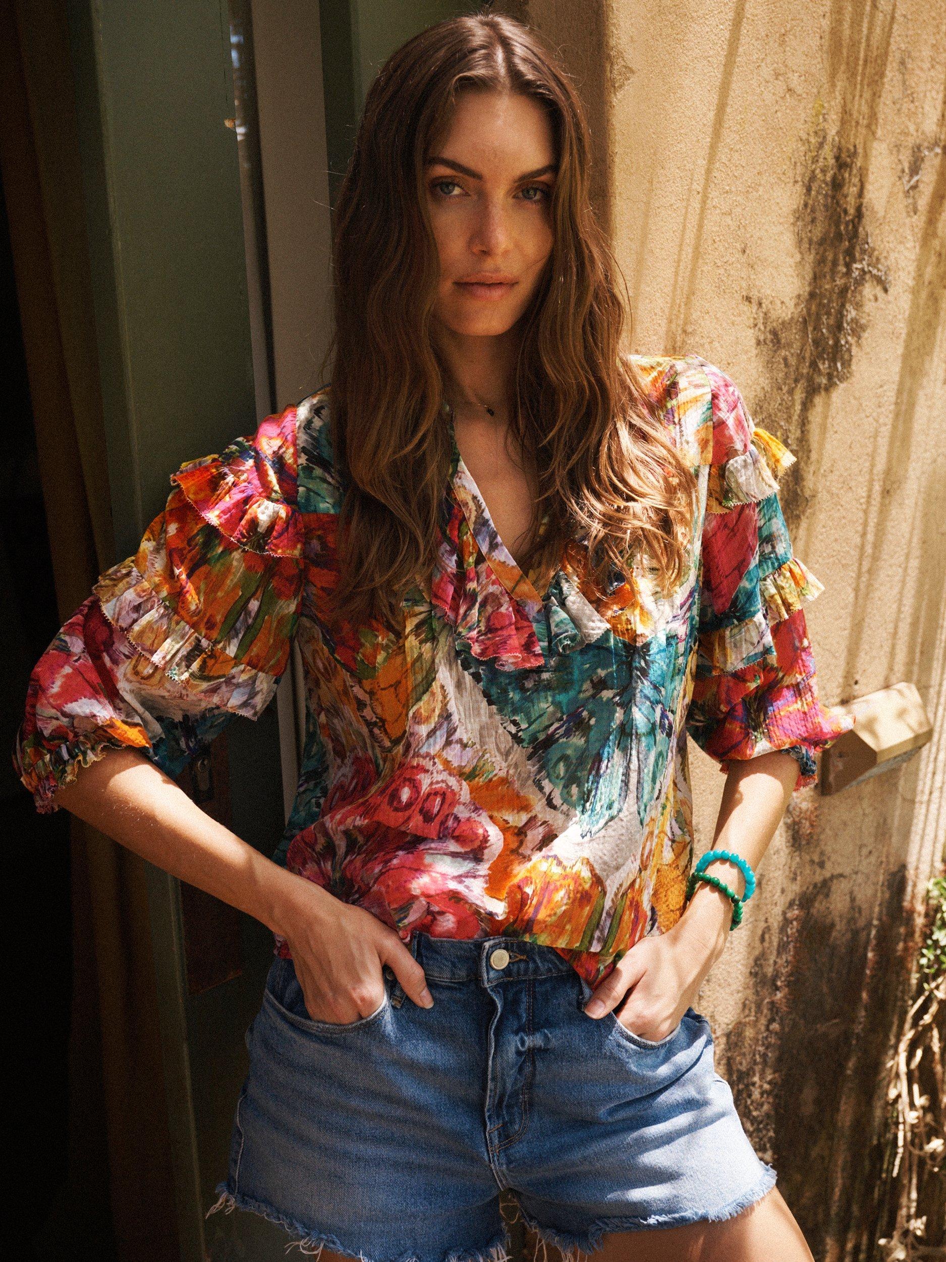 Product image 1 of 11, which shows NRBY Harlow Printed Shirt, Multi, XS
