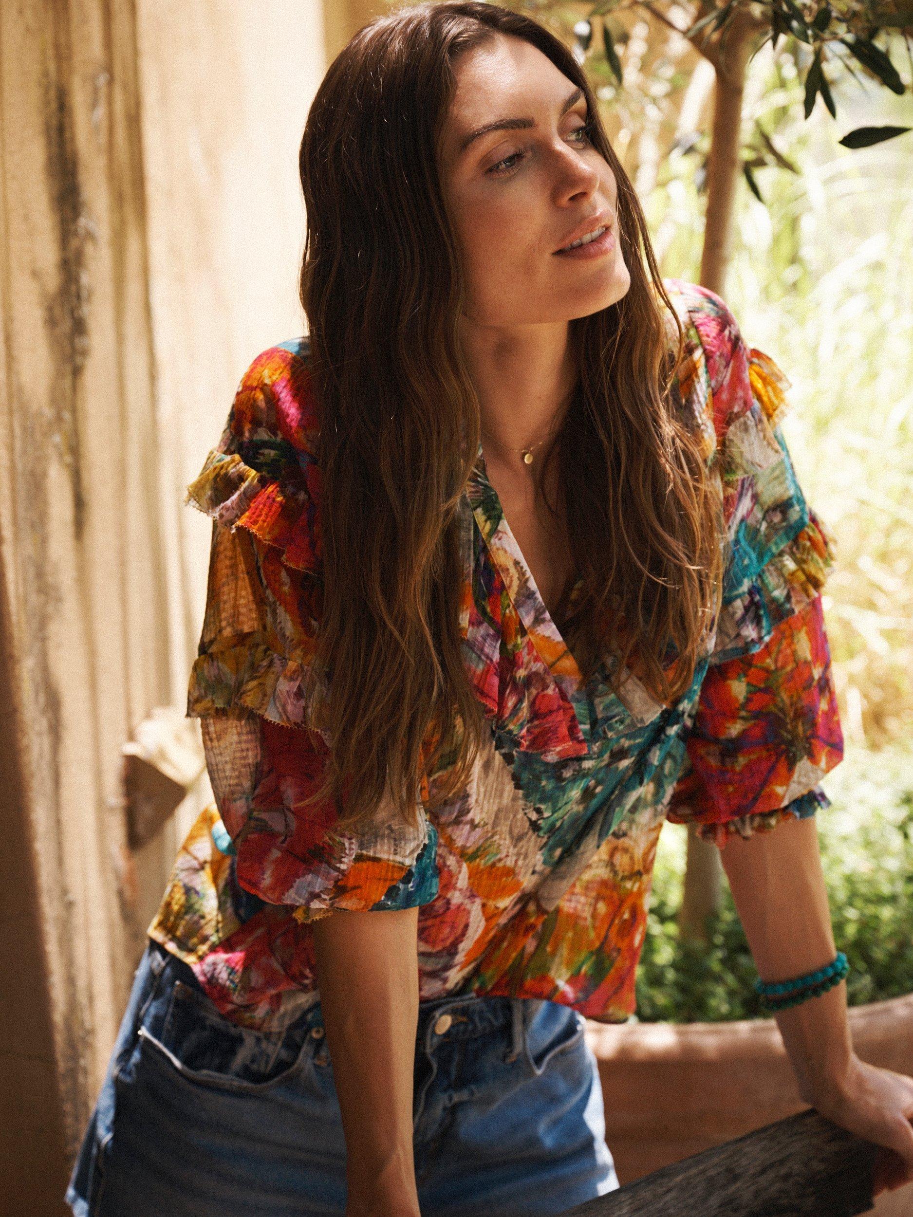 Product image 5 of 11, which shows NRBY Harlow Printed Shirt, Multi, XS