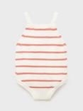 Mango Baby Beni Cotton Knit Stripe Romper Suit, Pink
