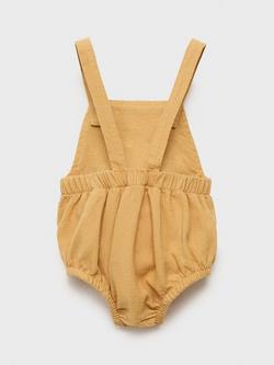 Mango Baby Camel Cotton-Linen Romper, Medium Yellow - view 2, Medium Yellow