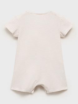 Mango Baby Fresa Stripe Shortie Sleepsuit, Pink - view 2, Pink