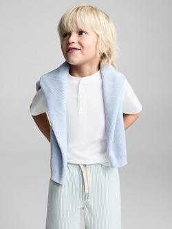 Mango Kids' Aron Cotton Stripe Shorts, Green, Green