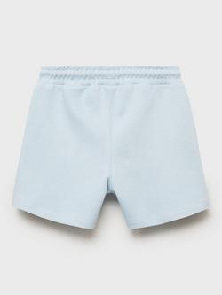 Mango Kids' Cotton Pique Shorts, Light Pastel Blue - view 2, Light Pastel Blue