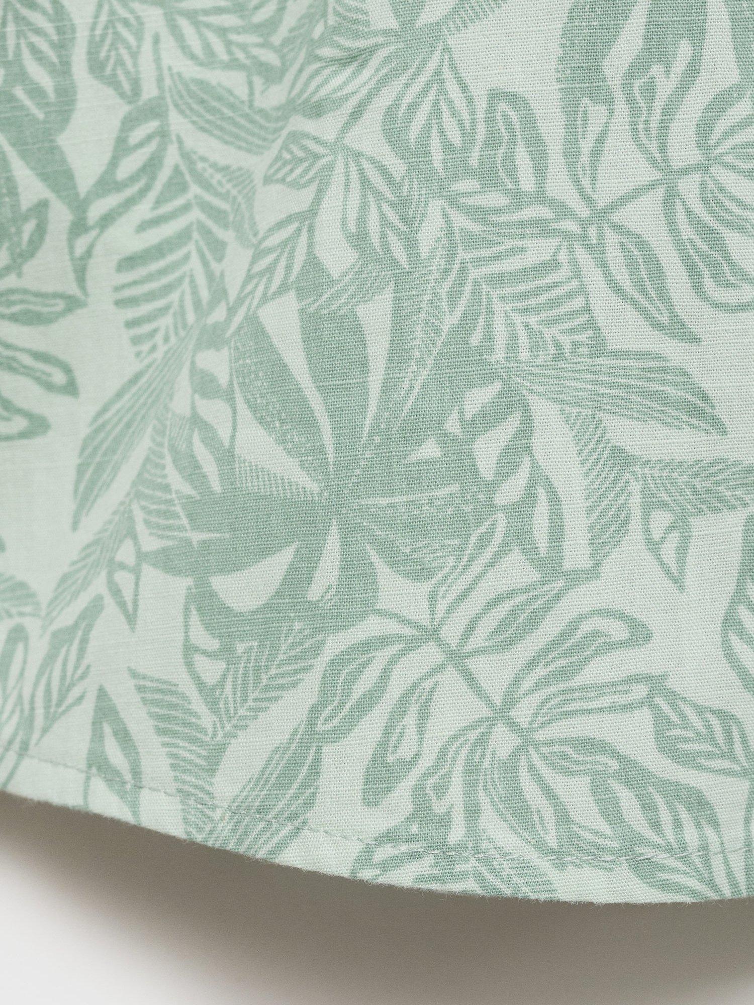 Product image 5 of 6, which shows Mango Kids' Floral Print Shirt, Pastel Green, 12-18 months