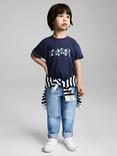 Mango Kids' The Smurfs Cotton T-Shirt, Navy