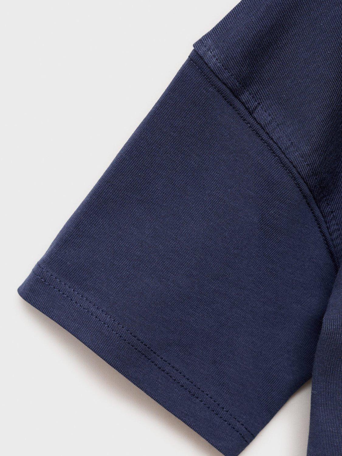 Product image 5 of 7, which shows Mango Kids' The Smurfs Cotton T-Shirt, Navy, 18-24 months