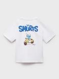 Mango Kids' The Smurfs Cotton T-Shirt, Natural White