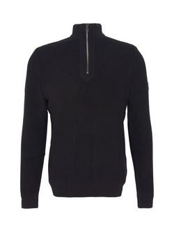 Barbour International Crawley Half Zip Wool Cotton Blend Jumper - view 2, Black