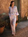 NRBY Thea Star Paisley Pure Silk Trousers, Star Paisley