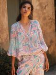 NRBY Ophelia Star Paisley Pure Silk Shirt, Multi