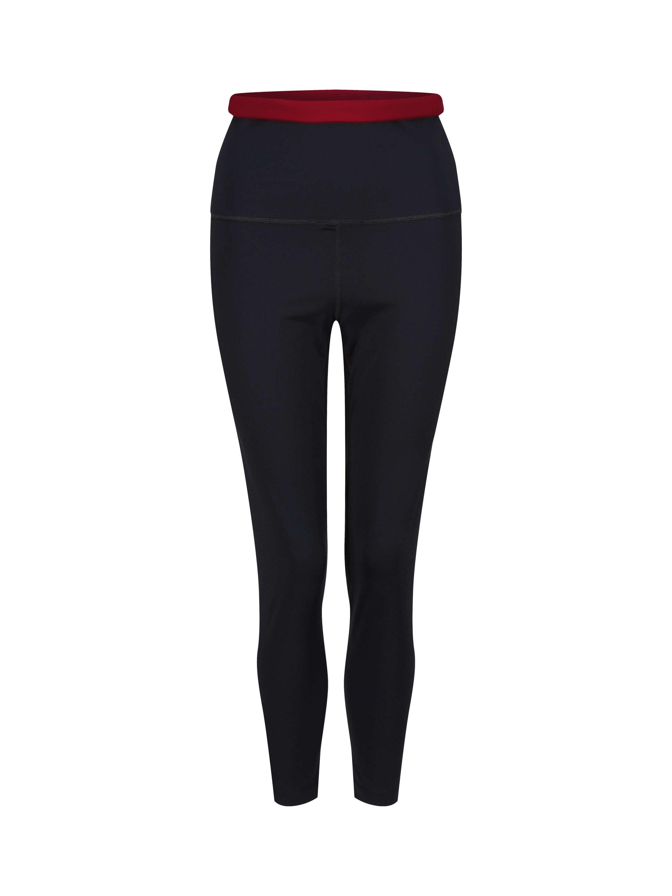 Product image 5 of 5, which shows Davy J Sculpt 7/8 Leggings, Black Outer / Berry, 8