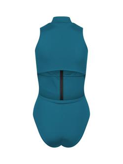 Davy J Power Cutout Swimsuit, Cerulian - view 2, Cerulian