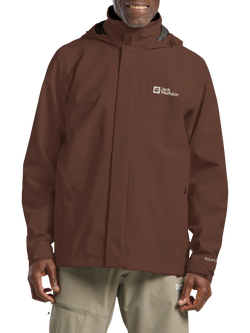 Jack Wolfskin Trail Time 2L Waterproof Jacket, Hot Choc, Hot Choc