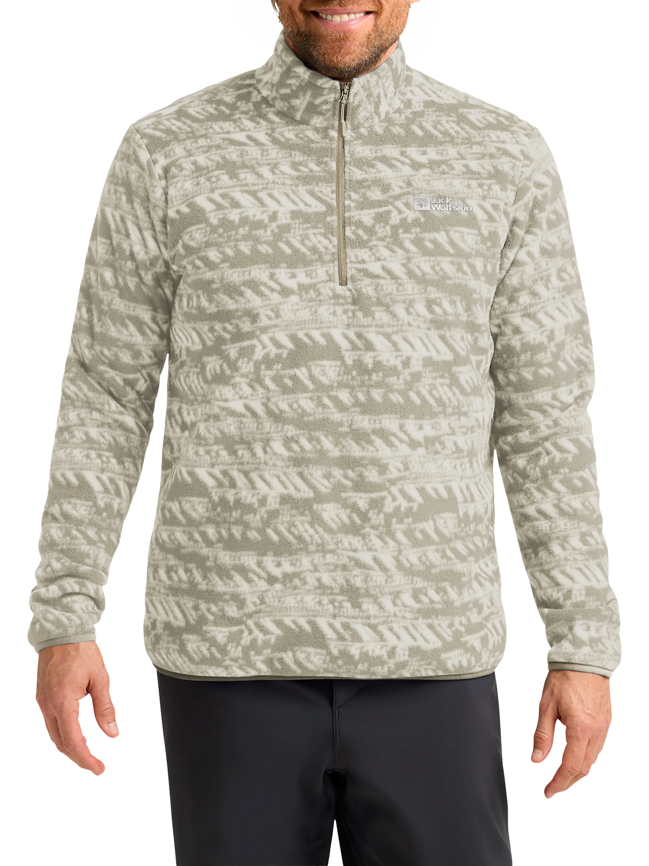 Product image 1 of 6, which shows Jack Wolfskin Big Sky Half Zip Top, Linen, S